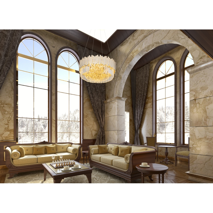 MAXLIGHT P0368 - Hanglamp aan een koord TREND 8xE14/40W/230V diameter 45 cm goud