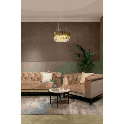 MAXLIGHT P0368 - Hanglamp aan een koord TREND 8xE14/40W/230V diameter 45 cm goud