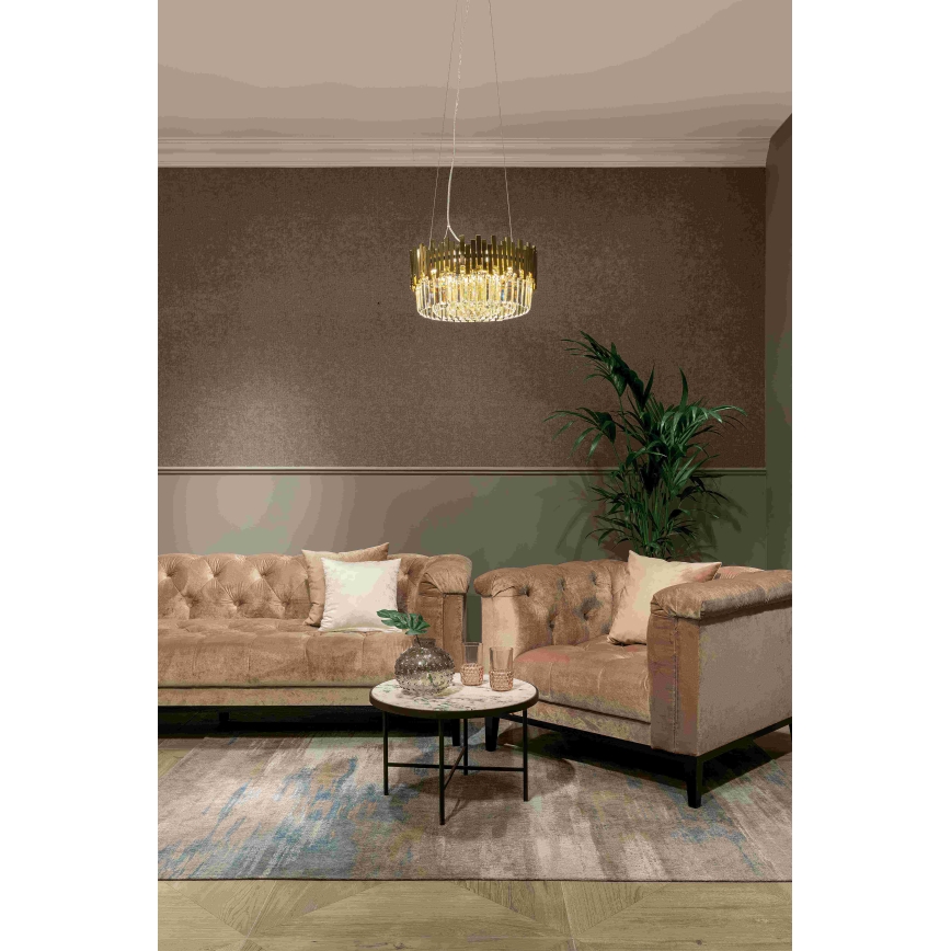 MAXLIGHT P0368 - Hanglamp aan een koord TREND 8xE14/40W/230V diameter 45 cm goud