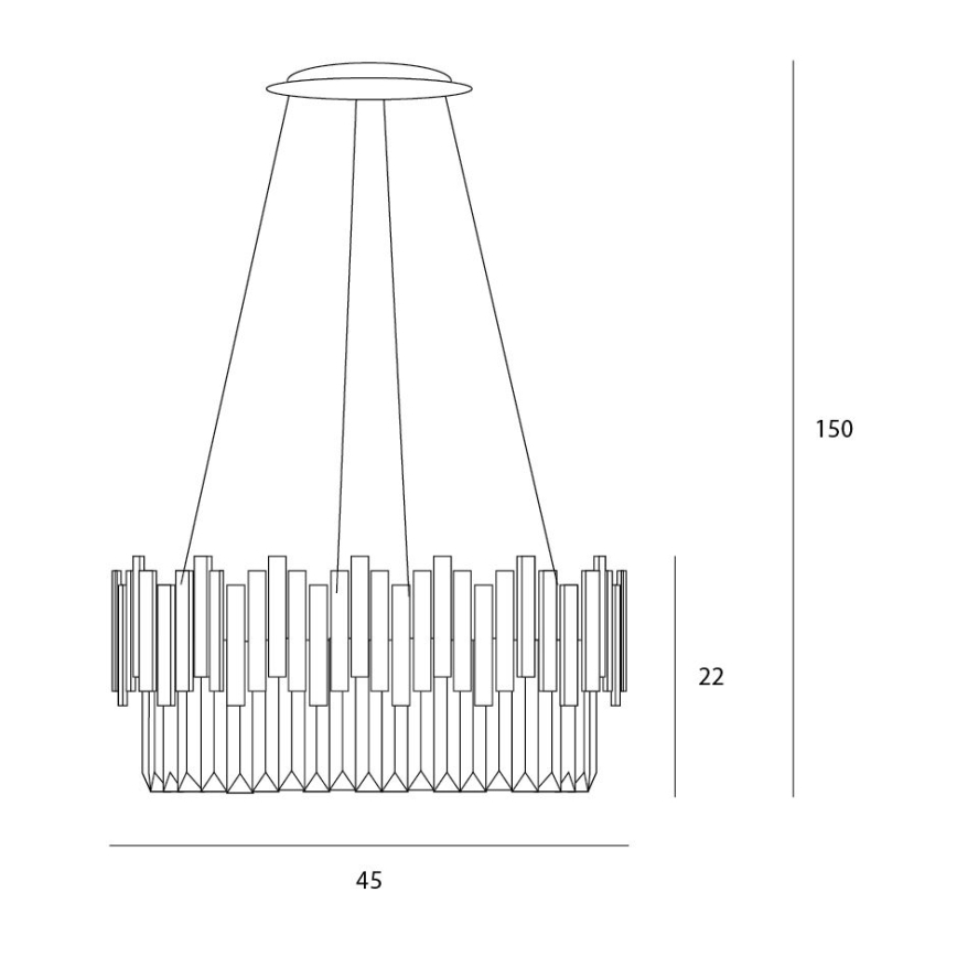 MAXLIGHT P0368 - Hanglamp aan een koord TREND 8xE14/40W/230V diameter 45 cm goud