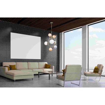 MAXLIGHT P0378 - Hanglamp met vaste pendel COSMOS 7xG9/40W/230V goud