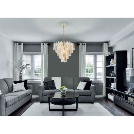 MAXLIGHT P0417 - Hanglamp aan een ketting ARWENA 7xE14/40W/230V diameter 50 cm goud