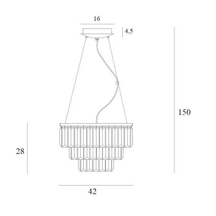 MAXLIGHT P0423 - Hanglamp aan een koord MONACO 9xG9/40W/230V diameter 42 cm goud