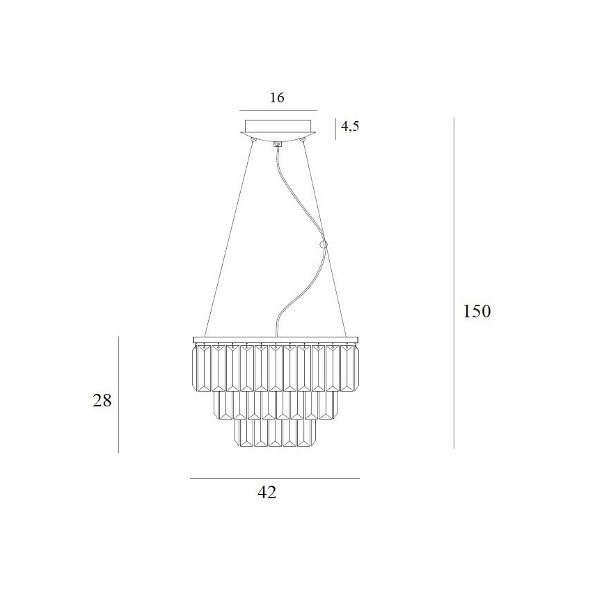 MAXLIGHT P0423 - Hanglamp aan een koord MONACO 9xG9/40W/230V diameter 42 cm goud