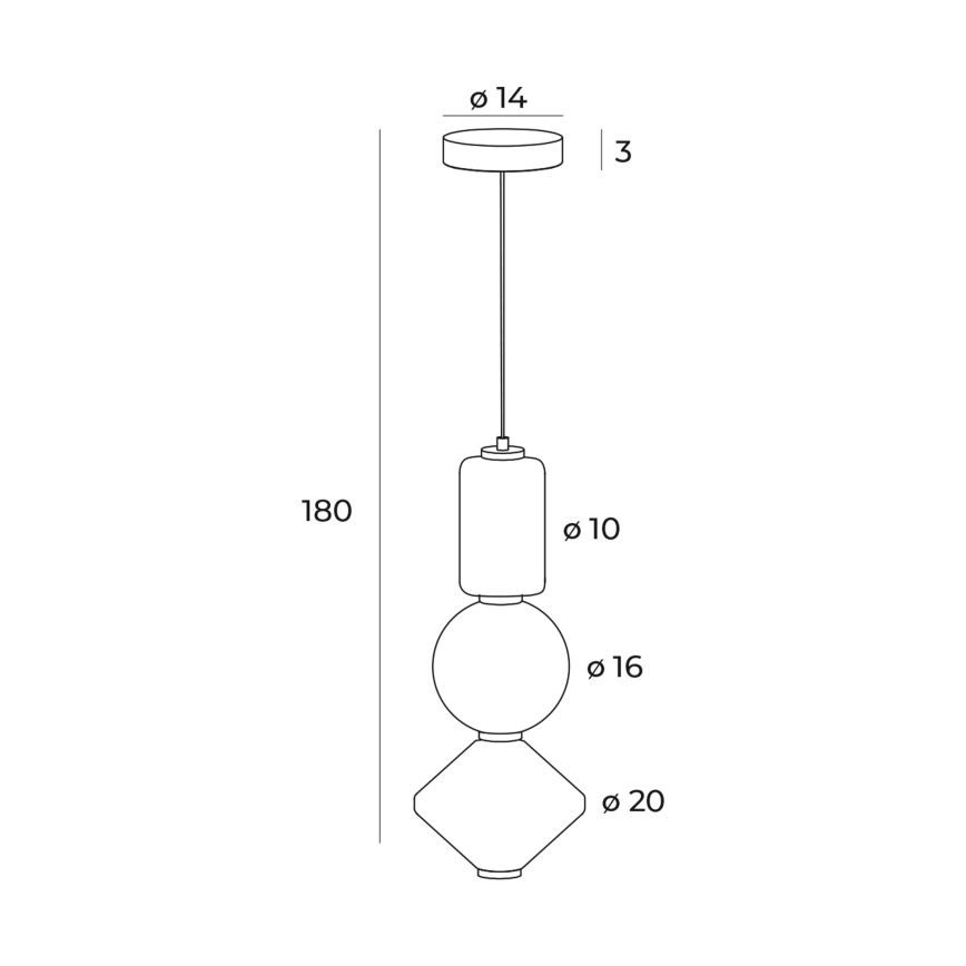 MAXLIGHT P0468 - LED Hanglamp aan een koord AKIKO LED/23W/230V diameter 20 cm wit