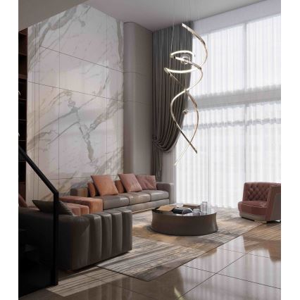 MAXLIGHT P0482D - Dimbare LED hanglamp aan een koord RITZ LED/100W/230V diameter 60 cm CRI 90 glanzend chroom