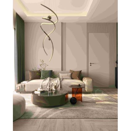 MAXLIGHT P0482D - Dimbare LED hanglamp aan een koord RITZ LED/100W/230V diameter 60 cm CRI 90 glanzend chroom