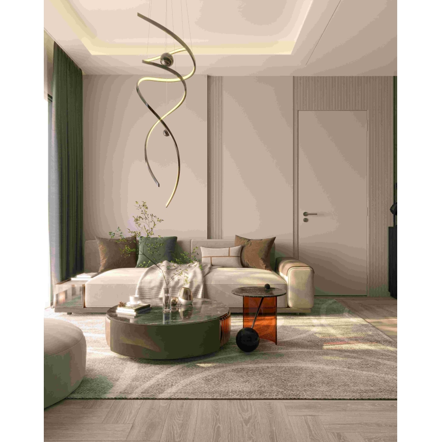 MAXLIGHT P0482D - Dimbare LED hanglamp aan een koord RITZ LED/100W/230V diameter 60 cm CRI 90 glanzend chroom