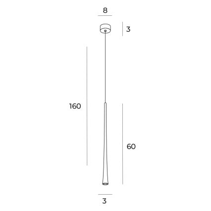 MAXLIGHT P0485 - LED Hanglamp aan een koord KOFFIE LED/7W/230V diameter 3 cm goud