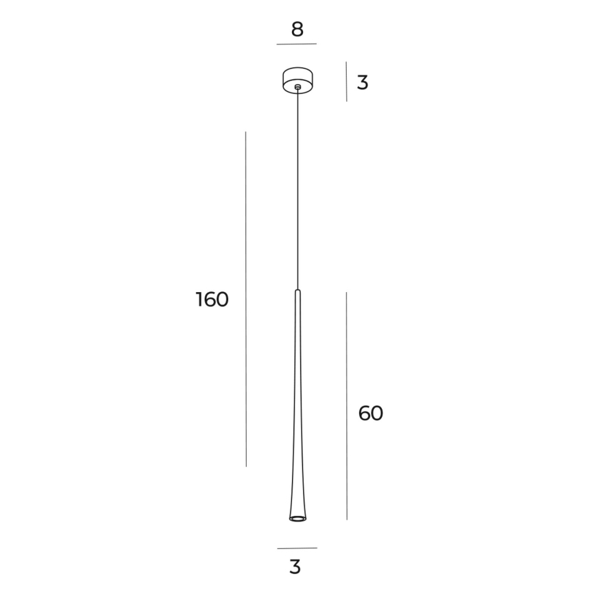 MAXLIGHT P0485 - LED Hanglamp aan een koord KOFFIE LED/7W/230V diameter 3 cm goud
