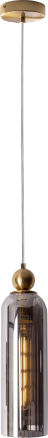 MAXLIGHT P0511 - Hanglamp aan een koord CAMPANILA 1xE27/40W/230V diameter 10 cm messing/grijs