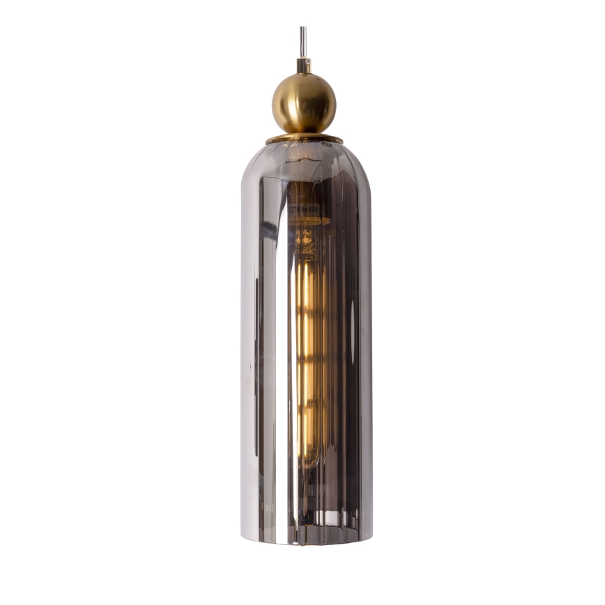 MAXLIGHT P0511 - Hanglamp aan een koord CAMPANILA 1xE27/40W/230V diameter 10 cm messing/grijs