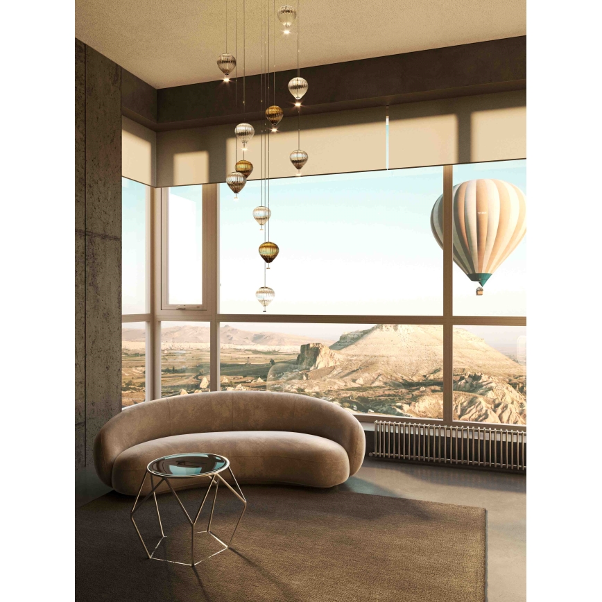 MAXLIGHT P0526D - Dimbare LED hanglamp aan een koord PALLONCINI 11xLED/6W/230V diameter 45 cm doorzichtig/beige/gerookt