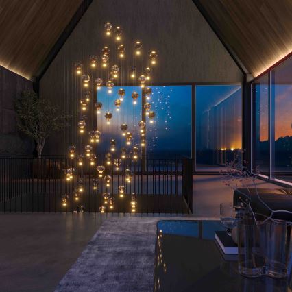 MAXLIGHT P0526D - Dimbare LED hanglamp aan een koord PALLONCINI 11xLED/6W/230V diameter 45 cm doorzichtig/beige/gerookt