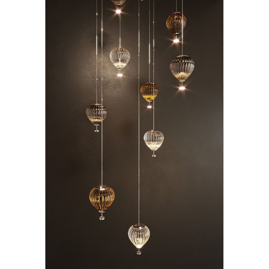 MAXLIGHT P0526D - Dimbare LED hanglamp aan een koord PALLONCINI 11xLED/6W/230V diameter 45 cm doorzichtig/beige/gerookt