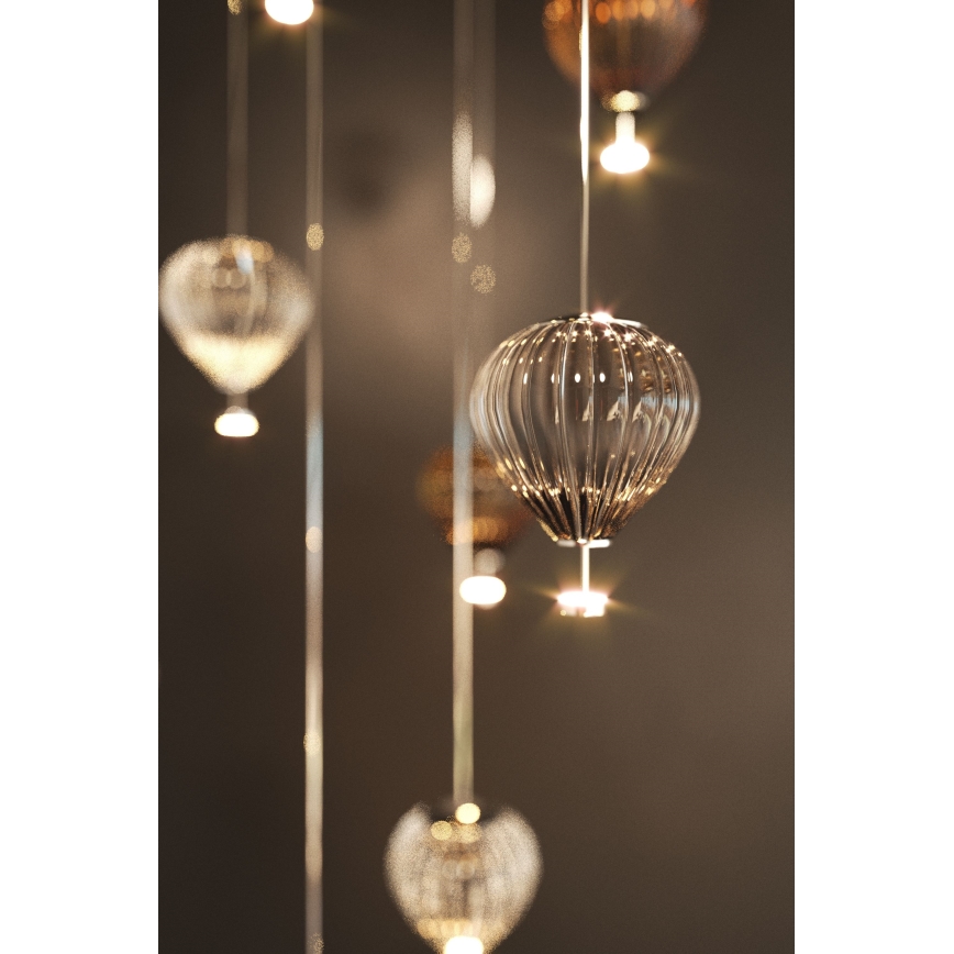 MAXLIGHT P0526D - Dimbare LED hanglamp aan een koord PALLONCINI 11xLED/6W/230V diameter 45 cm doorzichtig/beige/gerookt