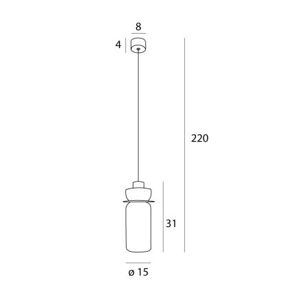 MAXLIGHT P0531 - LED Hanglamp aan een koord SIGNATURE LED/8W/230V diameter 15 cm messing/doorzichtig