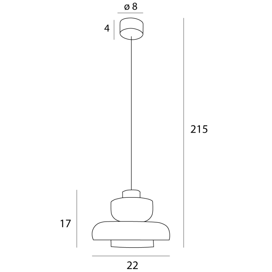 MAXLIGHT P0532 - LED Hanglamp aan een koord SIGNATURE LED/8W/230V diameter 22 cm messing/doorzichtig