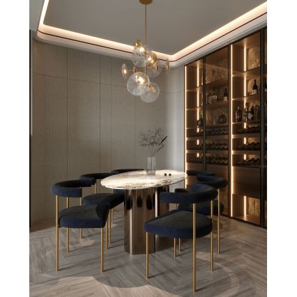 MAXLIGHT P0541 - LED Hanglamp met vaste pendel ALLURE 14xLED/5W/230V diameter 60 cm goud