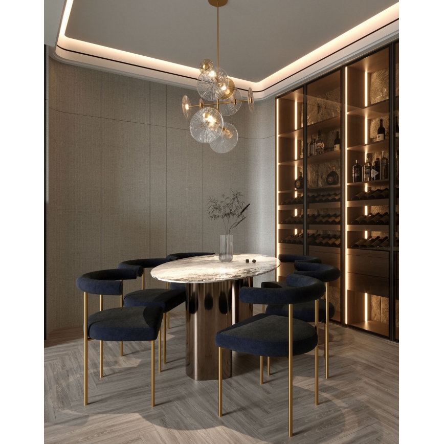 MAXLIGHT P0541 - LED Hanglamp met vaste pendel ALLURE 14xLED/5W/230V diameter 60 cm goud