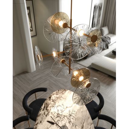 MAXLIGHT P0541 - LED Hanglamp met vaste pendel ALLURE 14xLED/5W/230V diameter 60 cm goud