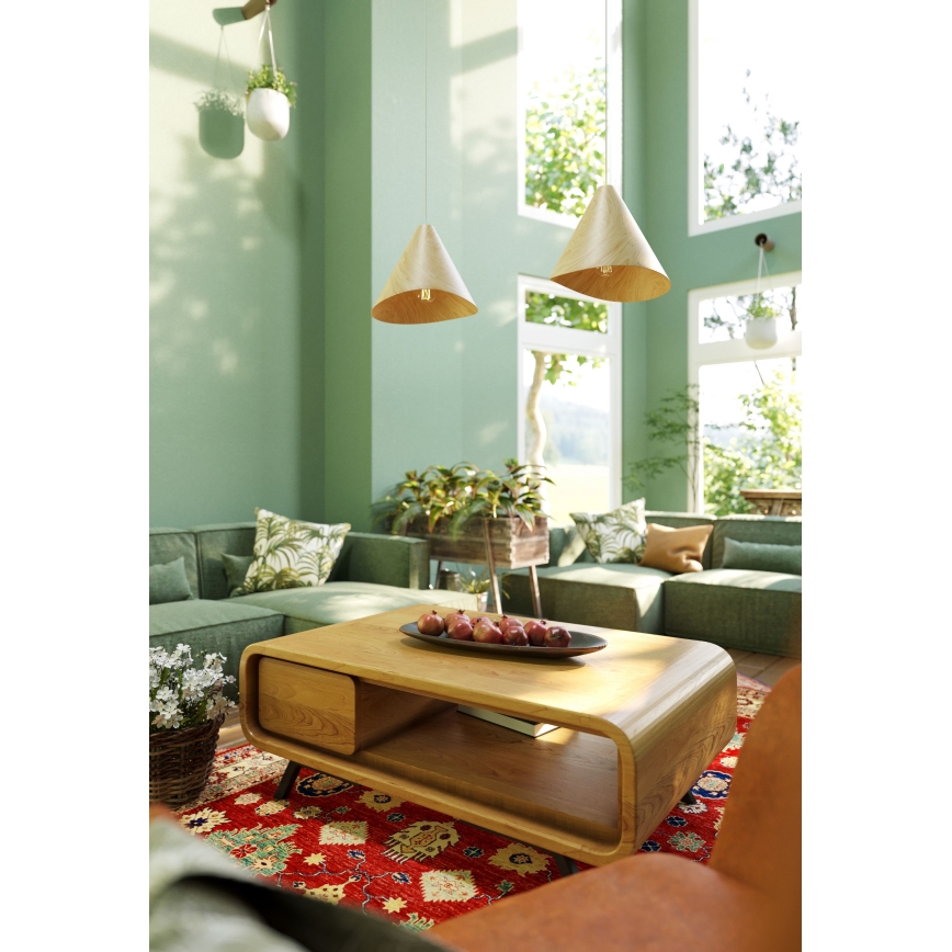 MAXLIGHT P0547 - Hanglamp aan een koord SAKURA 1xE27/60W/230V diameter 33,5 cm eiken