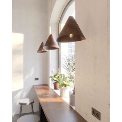 MAXLIGHT P0548 - Hanglamp aan een koord SAKURA 1xE27/60W/230V diameter 33,5 cm walnoot