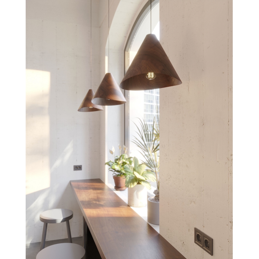 MAXLIGHT P0548 - Hanglamp aan een koord SAKURA 1xE27/60W/230V diameter 33,5 cm walnoot