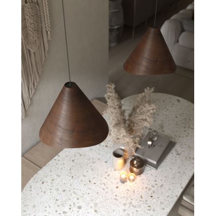 MAXLIGHT P0548 - Hanglamp aan een koord SAKURA 1xE27/60W/230V diameter 33,5 cm walnoot