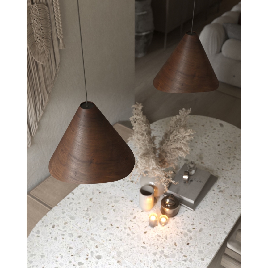 MAXLIGHT P0548 - Hanglamp aan een koord SAKURA 1xE27/60W/230V diameter 33,5 cm walnoot