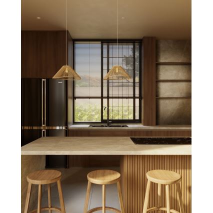 MAXLIGHT P0577 - Hanglamp aan een koord AMALFI 1xE27/15W/230V diameter 45 cm beige