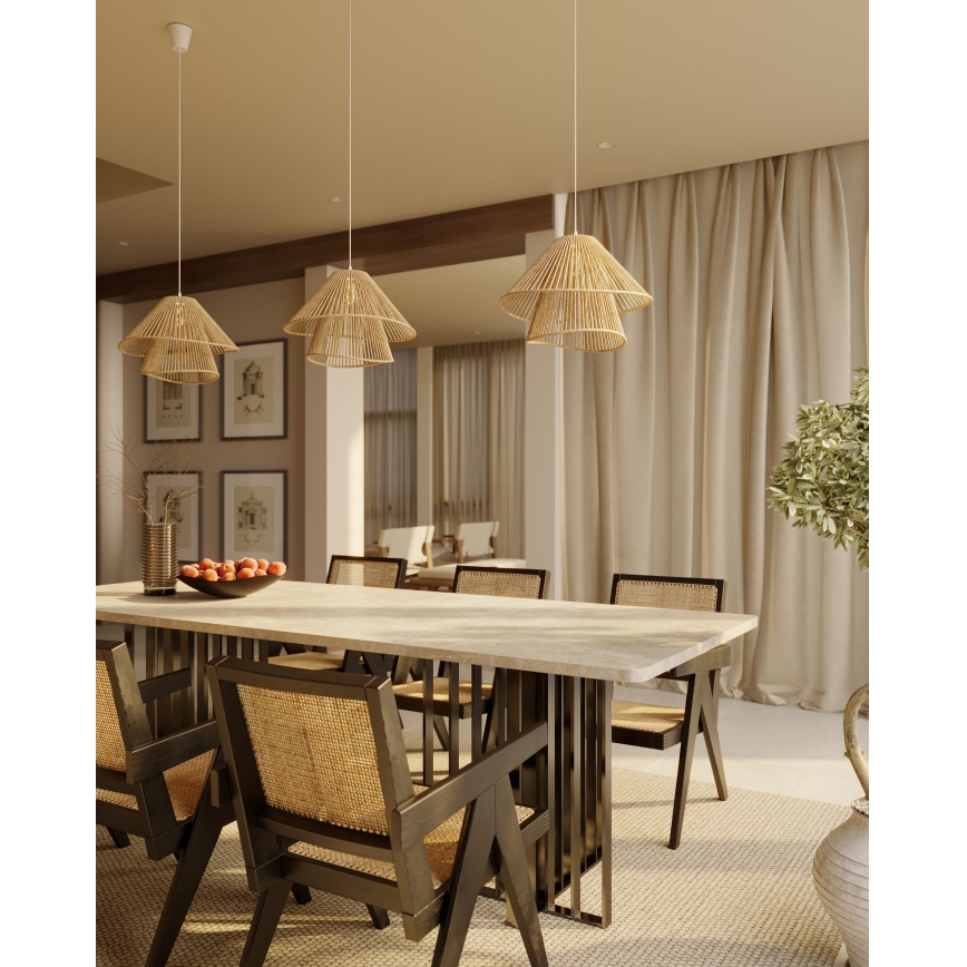 MAXLIGHT P0578 - Hanglamp aan een koord AMALFI 1xE27/15W/230V diameter 45 cm beige