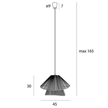 MAXLIGHT P0578 - Hanglamp aan een koord AMALFI 1xE27/15W/230V diameter 45 cm beige