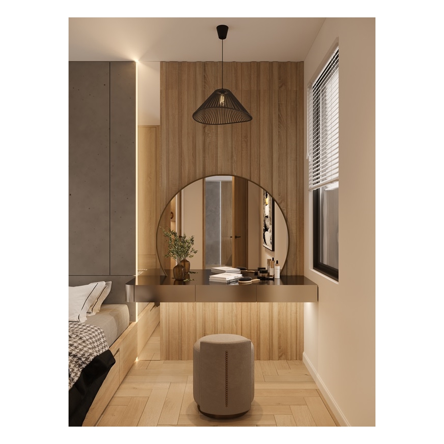 MAXLIGHT P0579 - Hanglamp aan een koord AMALFI 1xE27/15W/230V diameter 45 cm zwart