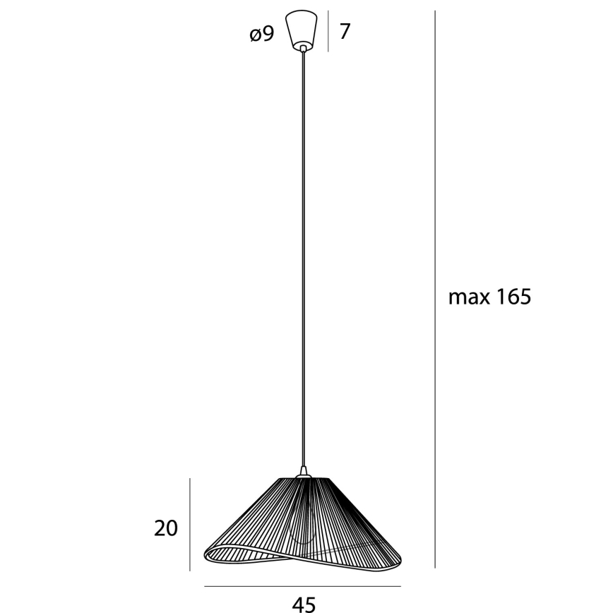MAXLIGHT P0579 - Hanglamp aan een koord AMALFI 1xE27/15W/230V diameter 45 cm zwart