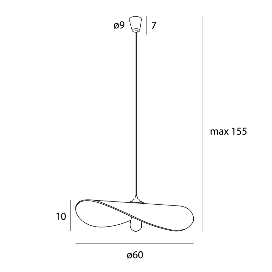 MAXLIGHT P0581 - Hanglamp aan een koord NAP 1xE27/15W/230V diameter 60 cm beige