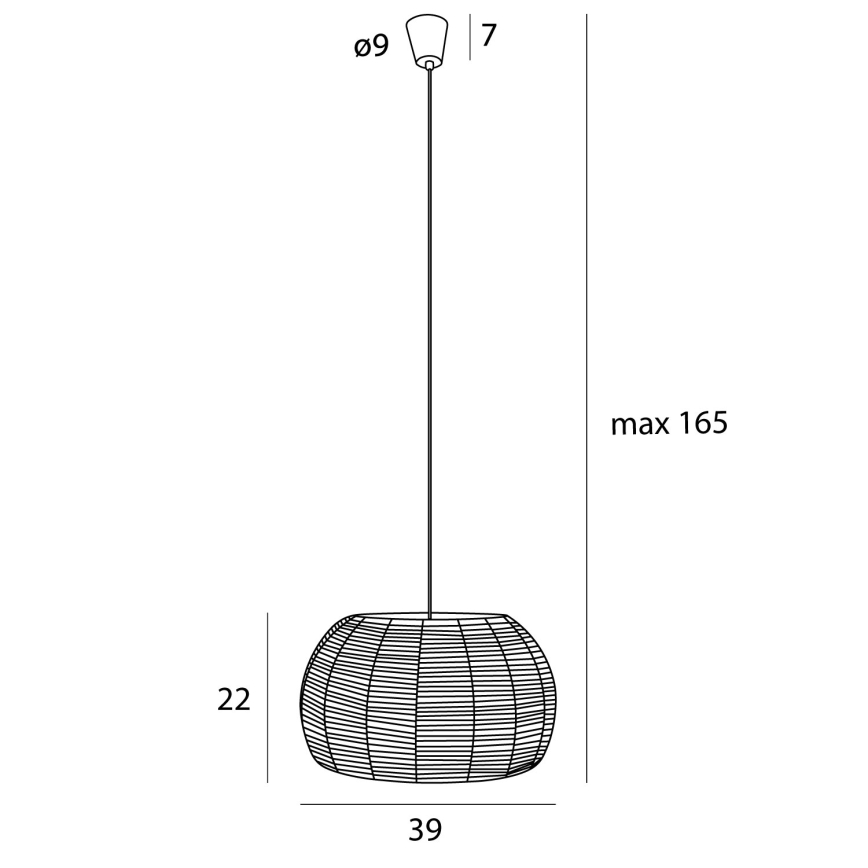 MAXLIGHT P0583 - Hanglamp aan een koord PRASLIN 1xE27/15W/230V diameter 39 cm beige