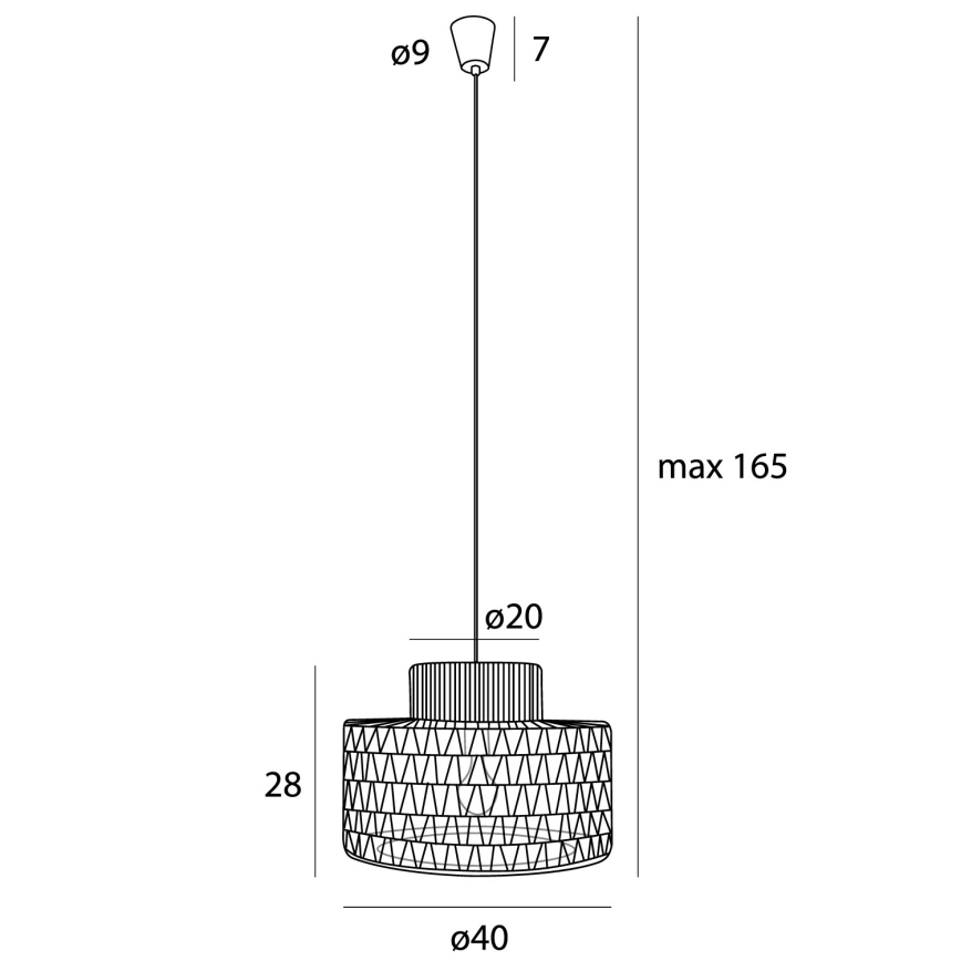 MAXLIGHT P0587 - Hanglamp aan een koord RAFFLE 1xE27/15W/230V diameter 40 cm bruin