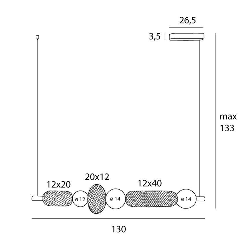 MAXLIGHT P0593 - LED Hanglamp aan een koord BORA LED/29W/230V wit/zwart