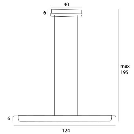 MAXLIGHT P0596 - LED dimbare hanglamp aan kabel JO-JO LED/40W/230V 2700/4500/5500K messing