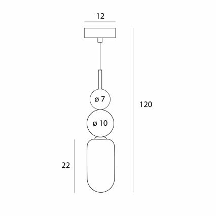 MAXLIGHT P0641 - Hanglamp aan kabel NOVA 1xG9/12W/230V Ø 12 cm zwart