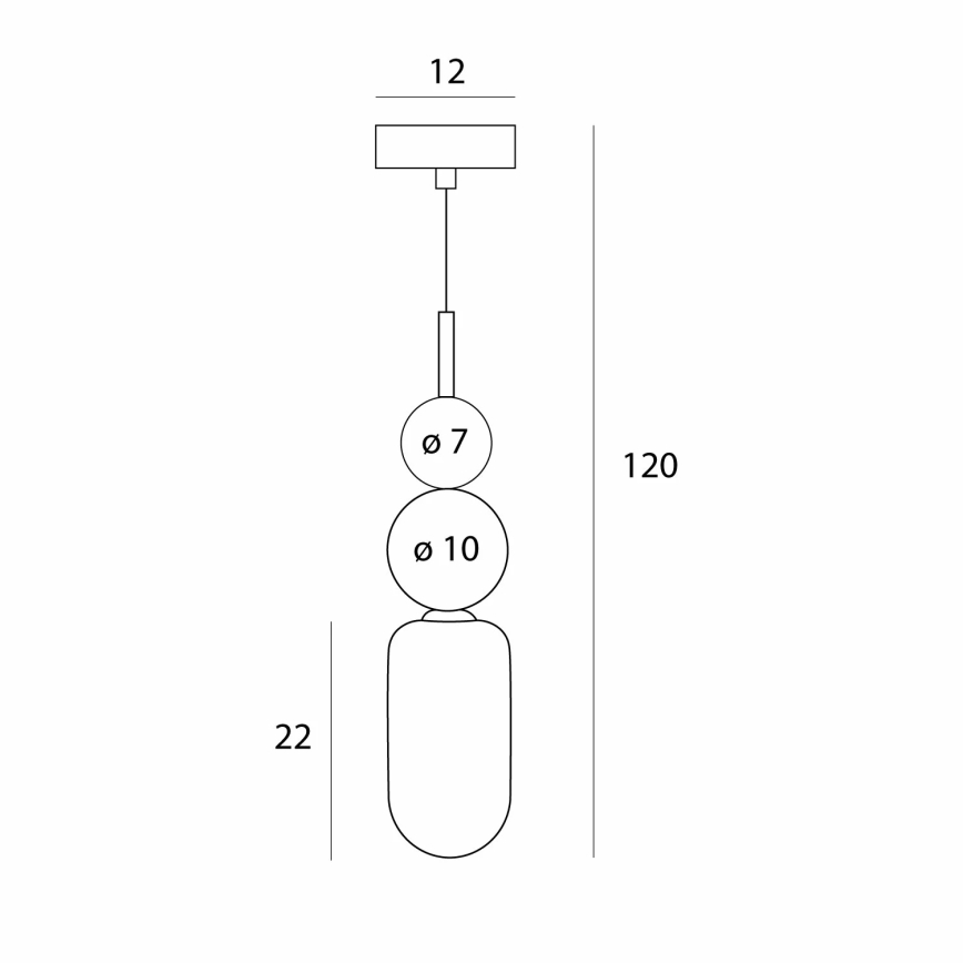 MAXLIGHT P0642 - Hanglamp aan kabel NOVA 1xG9/12W/230V Ø 12 cm goudkleurig