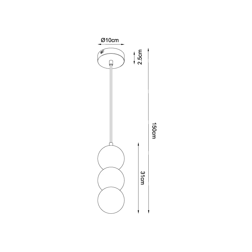 MAXLIGHT P0665 - Hanglamp met kabel ALICE 1xG9/7W/230V Ø 10 cm zwart