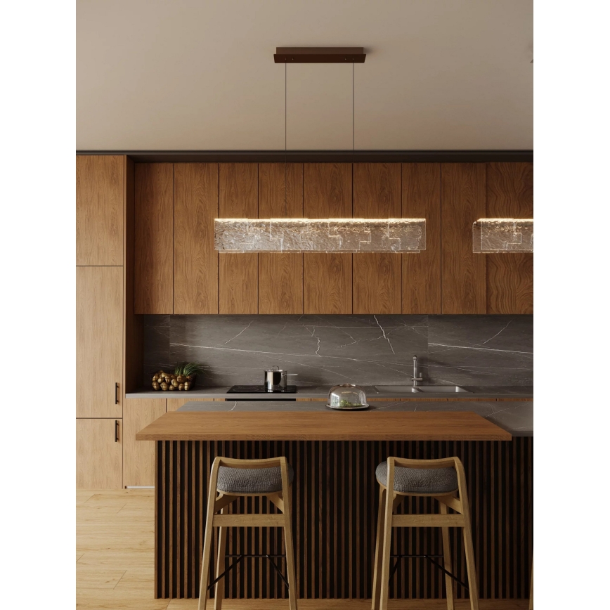MAXLIGHT P0678 - LED-kroonluchter aan kabel EVEREST LED/55W/230V bruin