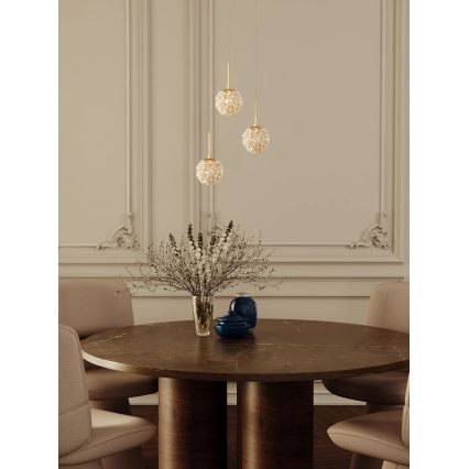 MAXLIGHT P0679 - Hanglamp aan snoer RITA 1xG9/5W/230V Ø 12 cm goudkleurig