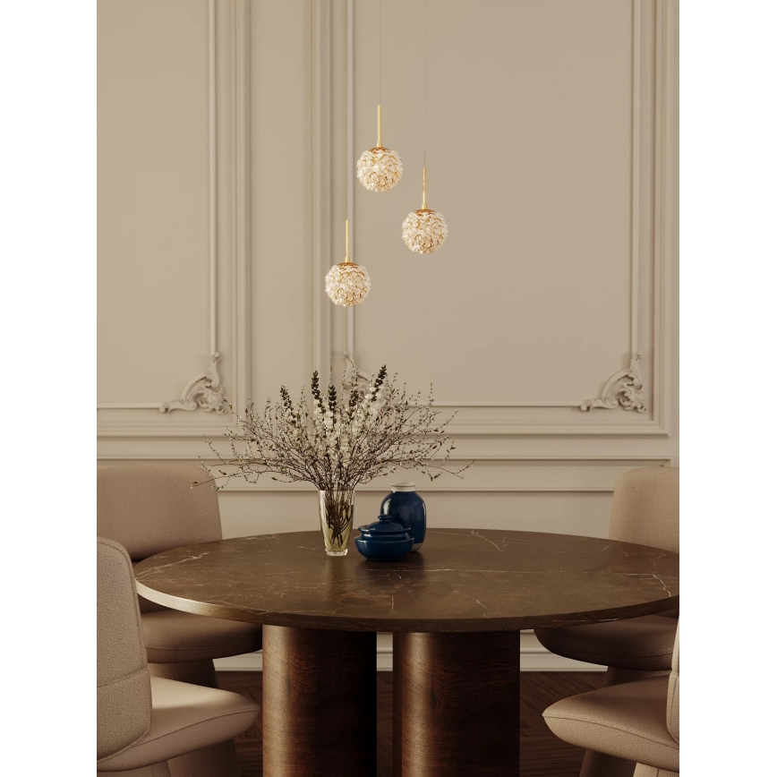 MAXLIGHT P0679 - Hanglamp aan snoer RITA 1xG9/5W/230V Ø 12 cm goudkleurig