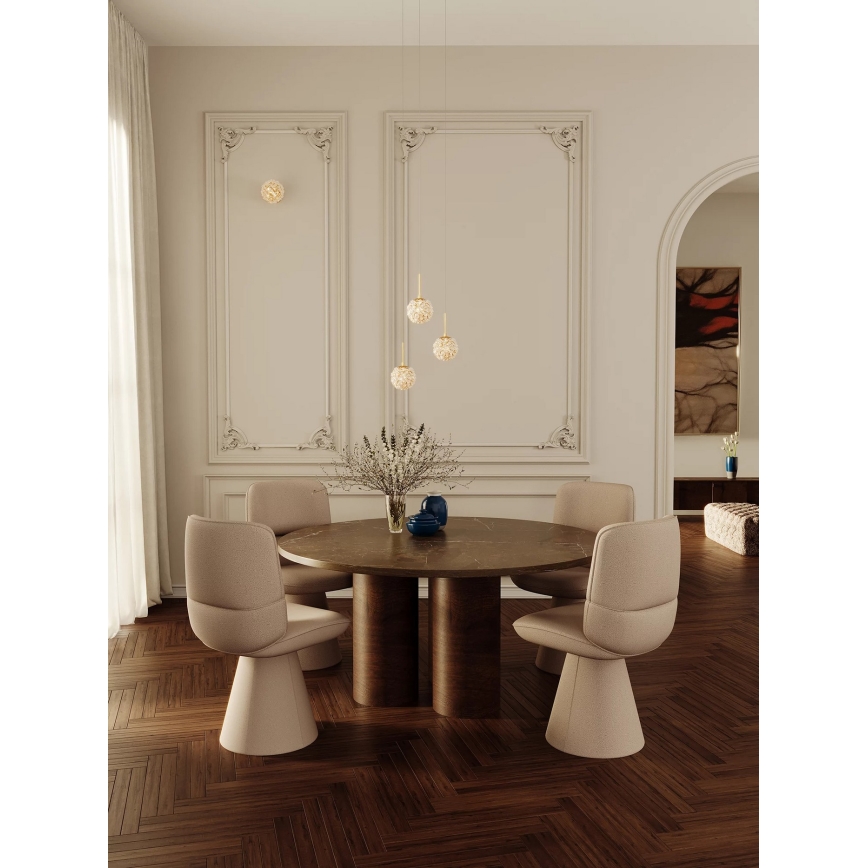 MAXLIGHT P0679 - Hanglamp aan snoer RITA 1xG9/5W/230V Ø 12 cm goudkleurig
