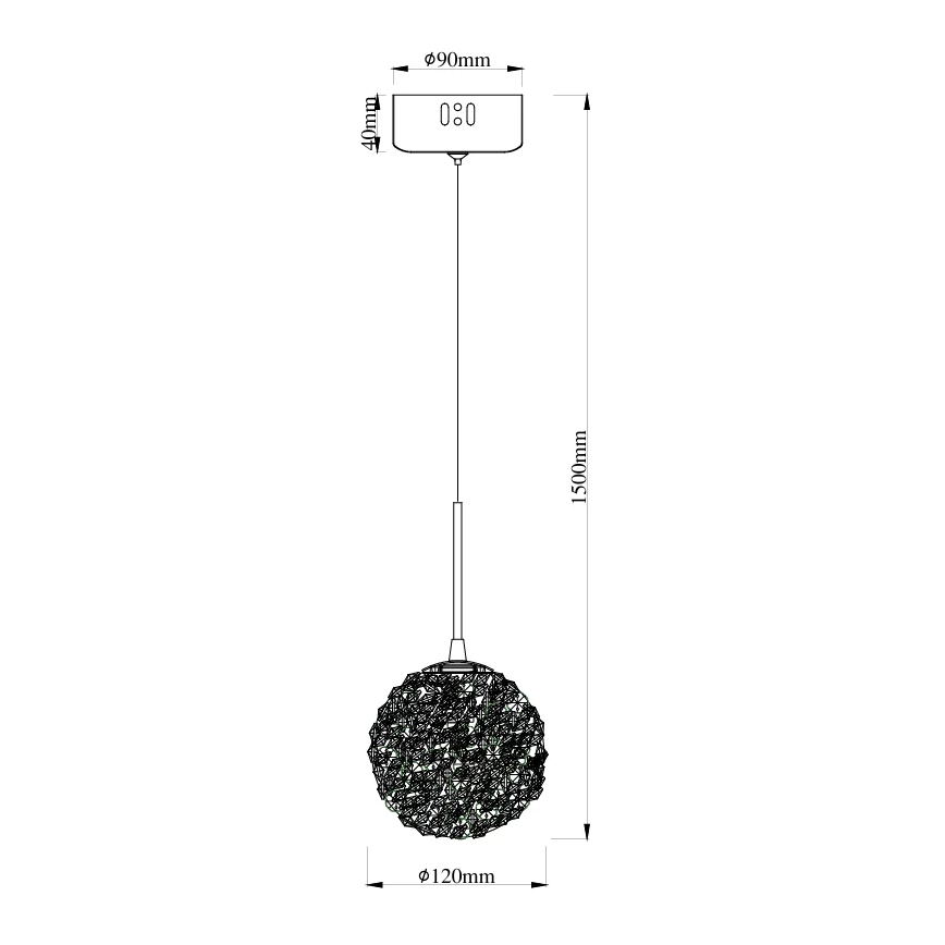 MAXLIGHT P0679 - Hanglamp aan snoer RITA 1xG9/5W/230V Ø 12 cm goudkleurig