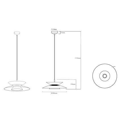 MAXLIGHT P0698 - LED hanglamp met kabel MAYUMI LED/12W/230V Ø 50 cm CRI 96 beige
