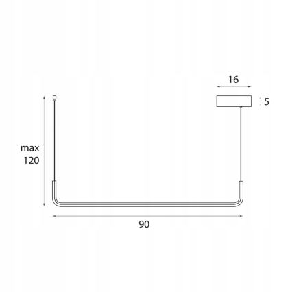 MAXLIGHT PO644 - LED-kroonluchter aan kabel URUS LED/17W/230V zwart
